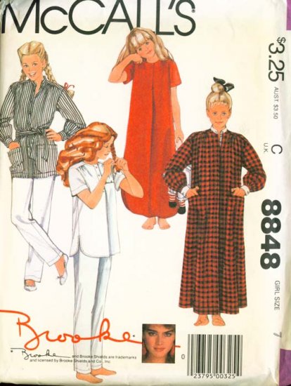 80's McCall's Brooke Shields pattern #8848 Robe, Nightgown or Pajamas 7