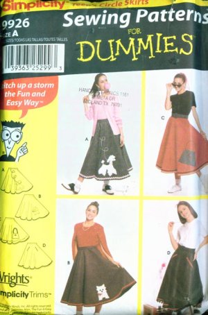 Teens' 50's Cirlce Felt Skirt & Applique sewing pattern