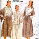 Designer Button Down Blouse Flared Skirt Blazer & Shawl Butterick 6041 Sewing Pattern S 12 B34 Uncut