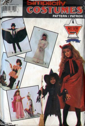 Simplicity 7927 Childrens WITCH PRINCESS PIRATE KNIGHT VAMPIRE Sewing Pattern No Sew Size 2-12 UNCUT