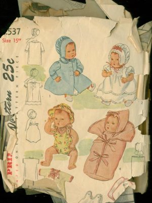 Vintage 18&quot; Doll Knitting Patterns, Vintage Doll Clothes Patterns