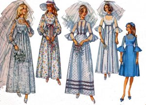 Vintage 60's Simplicity 9218 EMPIRE BRIDAL Wedding Dress Size 10 Bust 32.5 UNCUT