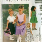 McCalls 3593 Girls Empire Special Occasion Dress Size 7-10 UCNUT