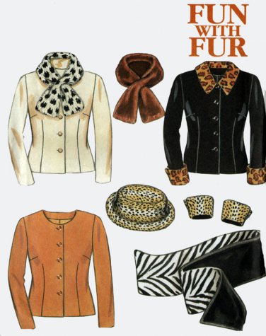 New Look 6684 Fun with Fur Jacket, Hat and Scarf Sewing Pattern  6-16 UNCUT