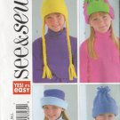 See and Sew 4003 Kids Fun Winter Hats UNCUT