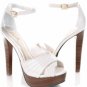 White Peep Toe Ankle Strap Platform Heels
