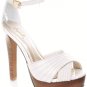 White Peep Toe Ankle Strap Platform Heels