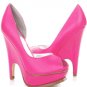 Leather Peep Toe Platform Pump Wedge Heel