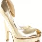 Leather Peep Toe Platform Pump Wedge Heel