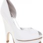 Leather Peep Toe Platform Pump Wedge Heel