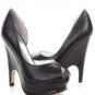 Leather Peep Toe Platform Pump Wedge Heel