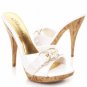 Patent Open Toe Platform Slide Heel Sandals
