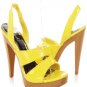 Patent Strappy Slingback Platform Heel Sandal