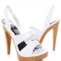 Patent Strappy Slingback Platform Heel Sandal
