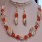 Howlite and Glass Bead Necklace Set