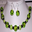 Lime Green Murano Glass Necklace Set