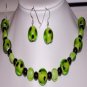 Lime Green Murano Glass Necklace Set