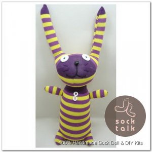 Handmade Sock Monkey Rabbit Bunny Stuffed Animals Doll