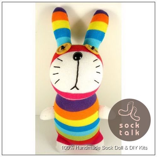 Handmade Sock Monkey Rabbit Bunny Stuffed Animals Doll