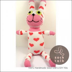 Handmade Sock Monkey Rabbit Bunny Stuffed Animals Doll