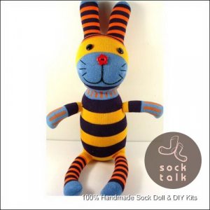 Handmade Sock Monkey Rabbit Bunny Stuffed Animals Doll