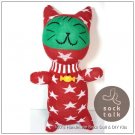 Handmade Sock Monkey Cat Kitty Stuffed Animals Doll