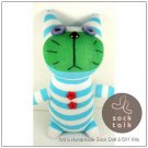 Handmade Sock Monkey Cat Kitty Stuffed Animals Doll