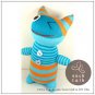 Handmade Sock Monkey Cat Kitty Stuffed Animals Doll