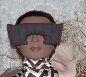 Plaid cotton Eye Mask - wide with larger nose opening