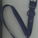 Navy blue one inch wide dog collar with metal buckle for size 16-20 inch neck