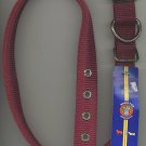 Wine Purple one inch wide Hamilton dog collar with metal buckle for size 25-28 inch neck