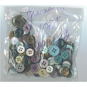 1 oz mostly green vintage buttons for crafts and sewing