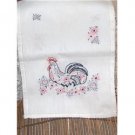 36 inch Rooster hand embroidered dresser scarf runner doily