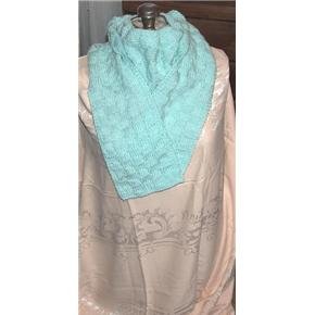 Mint Green long Scarf hand knit - vintage but never used