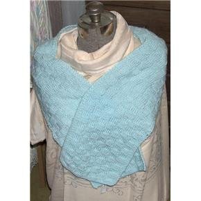 Mint Green wide Scarf hand knit - vintage but never used