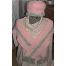 Hand Crocheted pink hat and scarf set