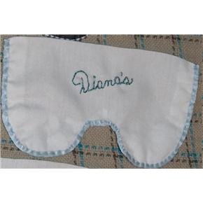 Hand-Sewn washable cotton eye mask liner - cotton with blue satin