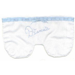 Hand-Sewn washable eye mask liner - cotton with bow blue satin