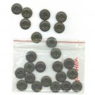 25 matching olive drab - military green vintage buttons