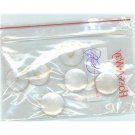 6 plastic pearlized white vintage buttons -sewing crafts