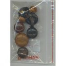 8 mixed leather vintage buttons -sewing crafts