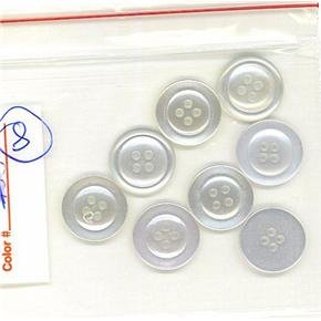 8 clear white semi-luminous vintage buttons -sewing crafts