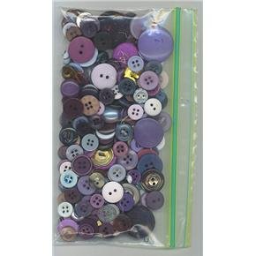 2 oz mostly blue-purple vintage buttons - sewing crafts bag2