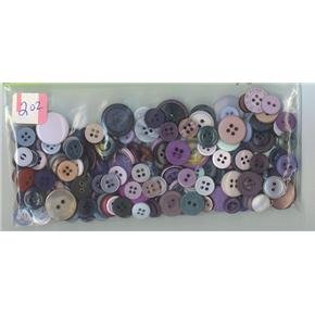 2 oz mostly blue-purple vintage buttons for sewing or crafts