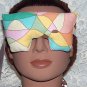 multi colored eye mask-pillow with pale pink strap small size
