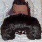 dark brown faux fur neck pillow with dream herbs - medium size great for travel