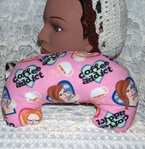 Coffee Addict Neck pillow -smaller size -great for travel !