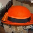 100% wool Made in USA orange and black vintage hat - NOS