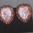 Copper and Quartz screwback vintage earrings