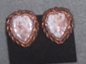 Copper and Quartz screwback vintage earrings